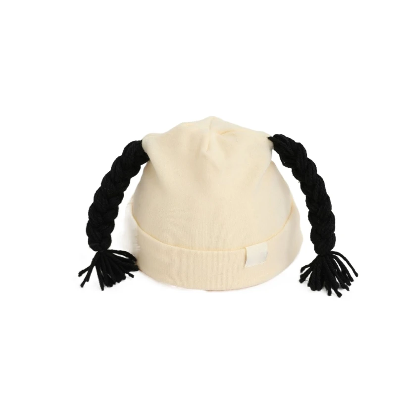 Divertente cappello da bambino parrucca da cartone animato treccia/berretti animali carini neonato tendenza cofano K1KC