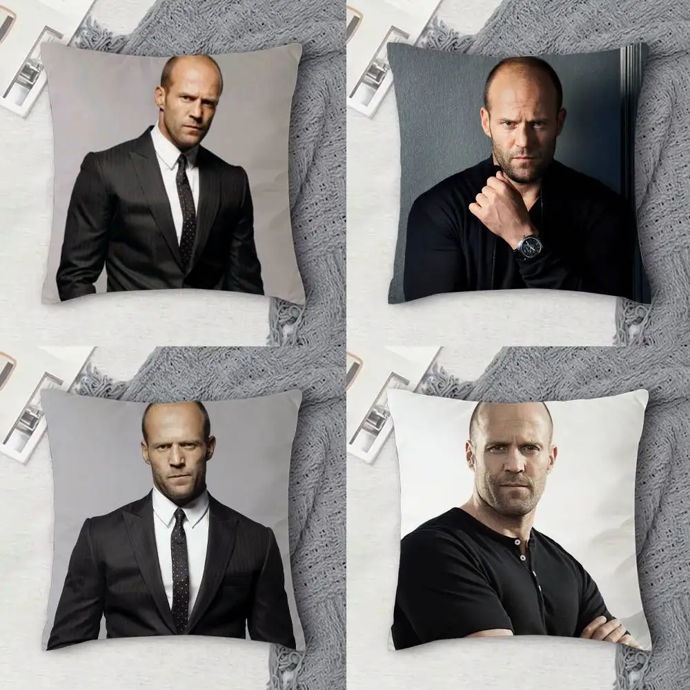 

J-Jason statham Double-sided Printed Square Decorative Cushion Cover for Sofa Living Room Home Decor