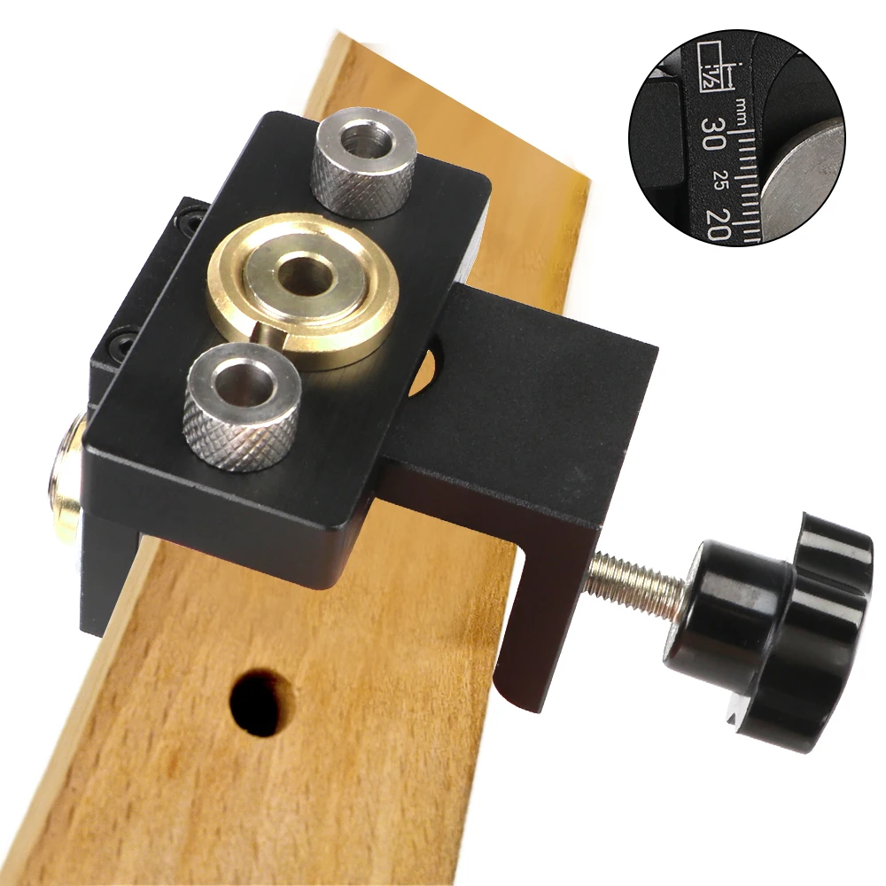 

With 8/15mm Drill Bit Doweling Jig 3 In 1 Adjustable Puncher Tools Woodworking Pocket Hole Jig For Drilling Guide Locator