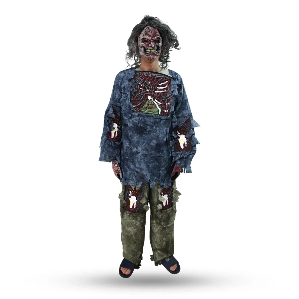 New Halloween Fancy Dress Cosplay Costumes Zombie Costume  Horror Outfits Scary Party Horrible Corpse Wear