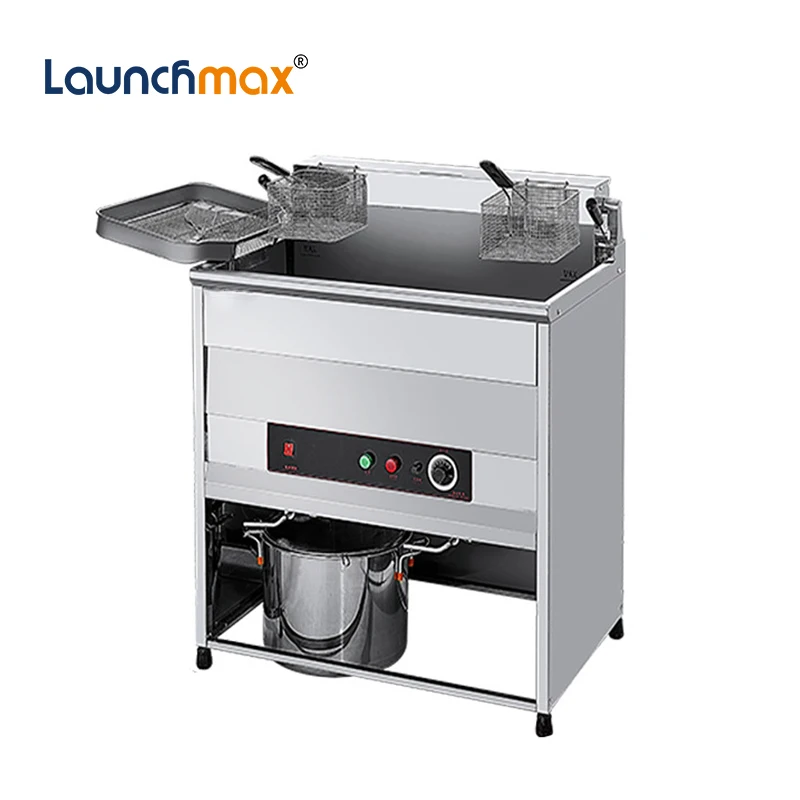 

Industrial Restaurant Chicken Meat Fish 90L Big Single tank Gas Vertical Deep Fryer with Oil Saving Board