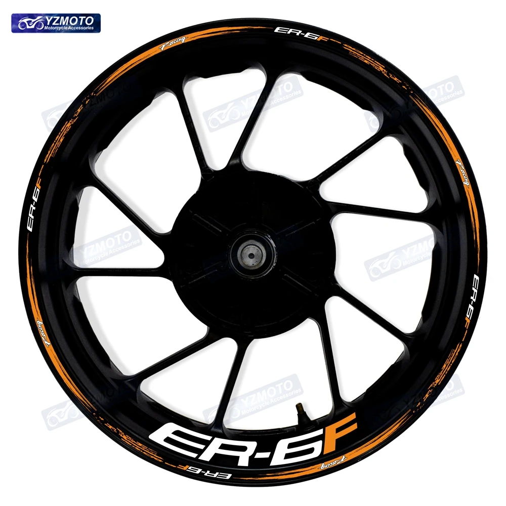 For ER-6F ER6F Motorcycle 17 Inch Front And Rear Wheel Sticker Hub Decal Modified Reflective Waterproof Decorative Rim Stickers