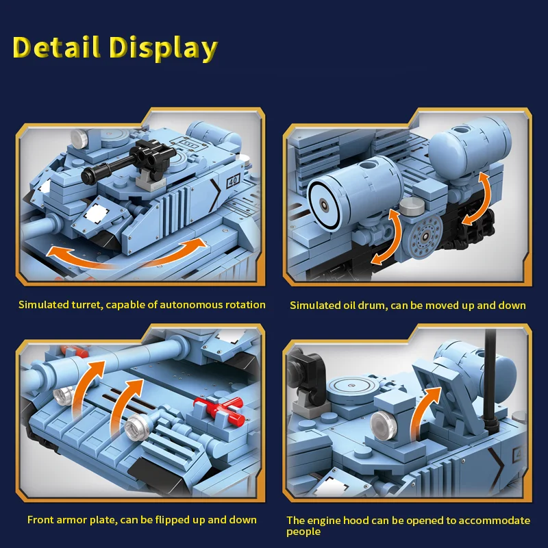 TINSOL Neue 648PCS Baustein Tank Modell Pädagogisches Puzzle Spielzeug für Kinder Baustein Geschenk Set Baustein Spielzeug modell – Detail 16