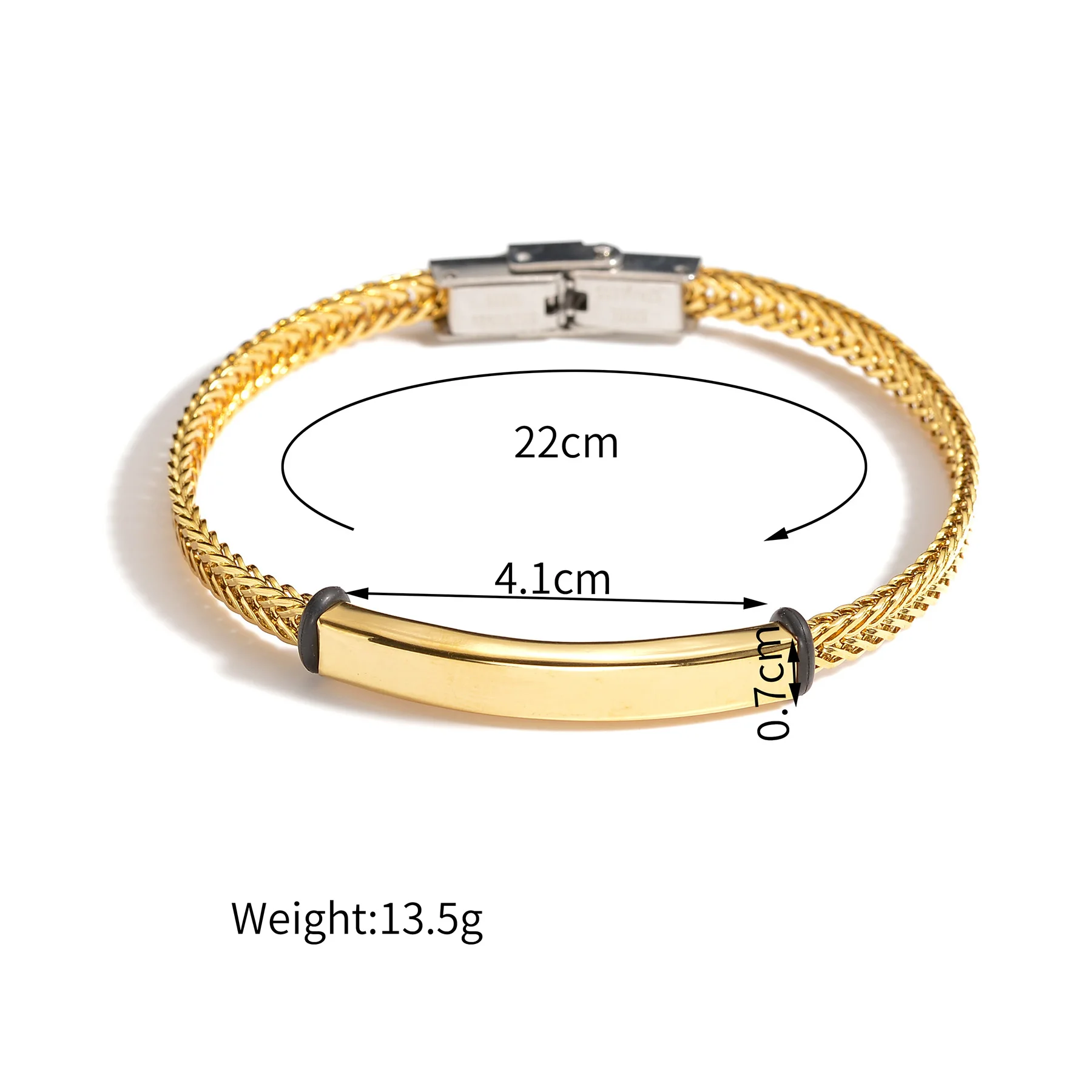 Atoztide Punk Personalized Engrave Name Bracelet For Men Women Stainless Steel Chain Bangle Couple Family Birthday Jewelry Gift