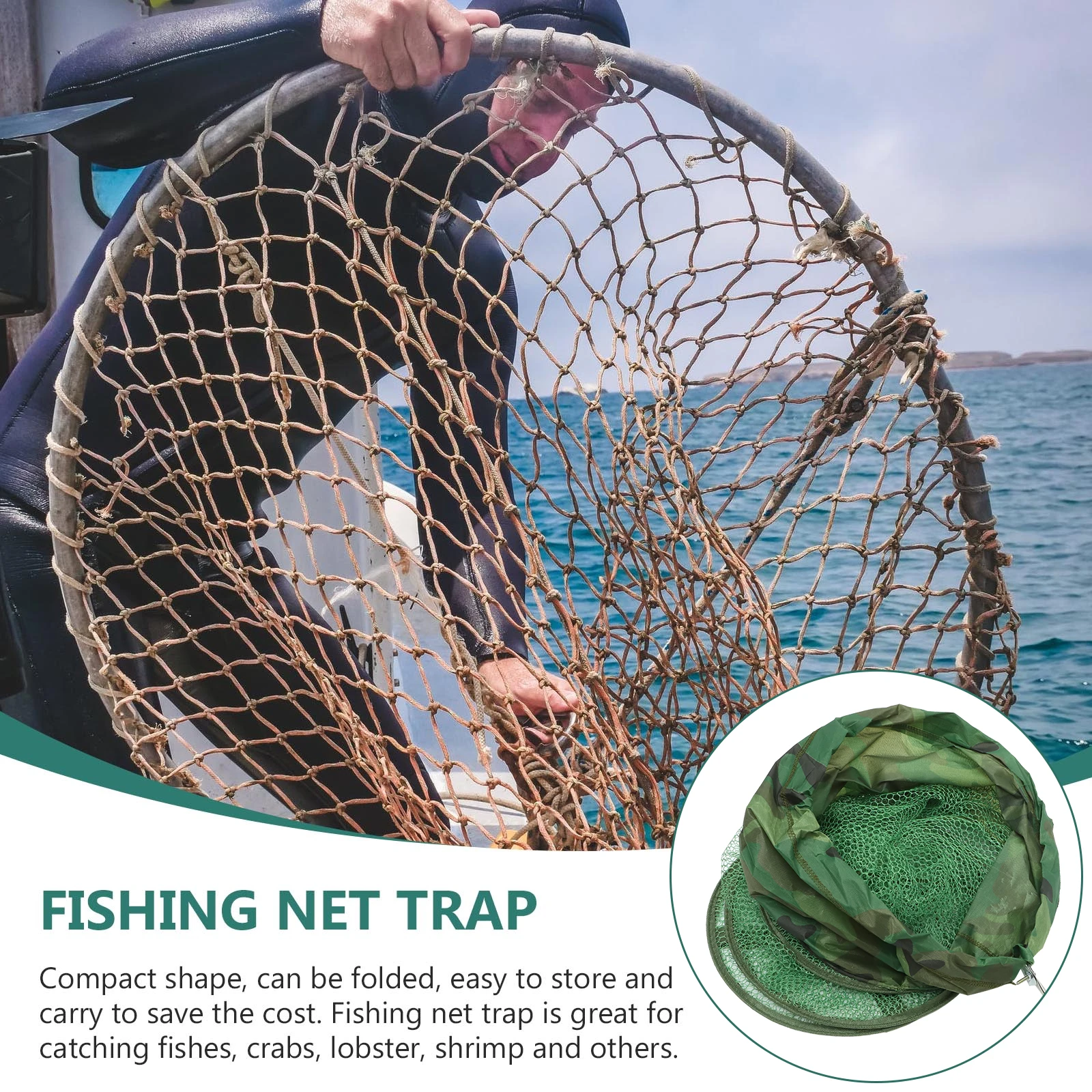 

Convenient Fishing Net Foldable Mesh Cage Compact Size Durable Fish Guard Basket Easy Use Fish Basket Fishing Mesh Netting