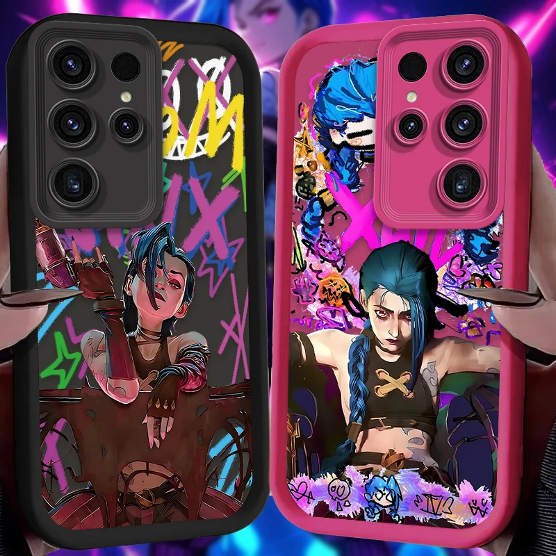 Hot Arcanes J-Jinx Graffiti Phone Case for Samsung Galaxy S25 S23 S24 Ultra S22 S21 Plus FE 5G A54 A34 A14 A73 A53 A33 5G Cover