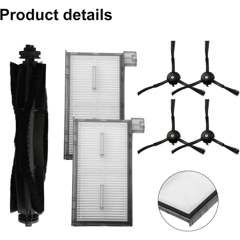 ABUD-For Eufy X8 Pro Series X8 Pro SES Robot Vacuum Cleaner Replacement Parts-Main Side Brush HEPA Filter