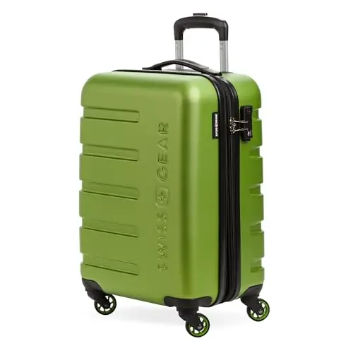 

Чемодан SwissGear 7366 Signature Hardside Expandable с колесами-спиннерами, замком TSA, подставкой для стакана, зеленый, ручная кладь 19 дюймов