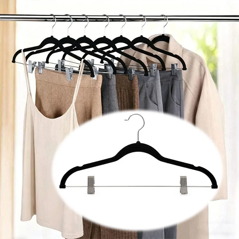 

5Pcs 42cm Velvet Flocking Hanger, Non-slip Traceless Design, Durable Clothes Hanger for Household Wardrobe and Boutique Display