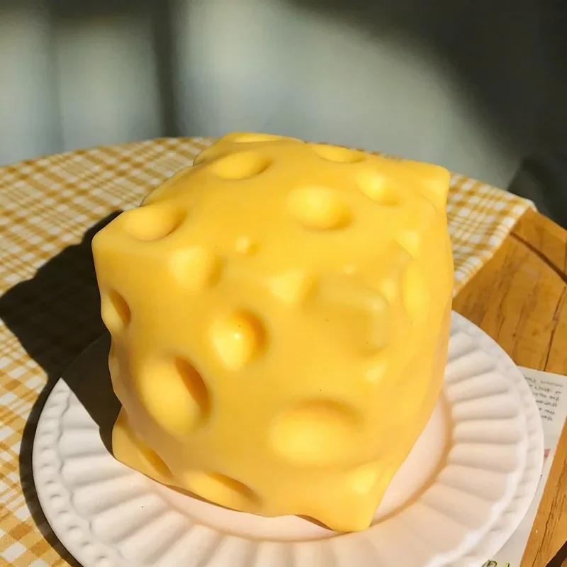Giant Extra Large Cheese Squeeze Squishy Fidget Toy Slow Rebound Shapeable Stress Anxiety Relief Venting Ball Soft Sensory Toy