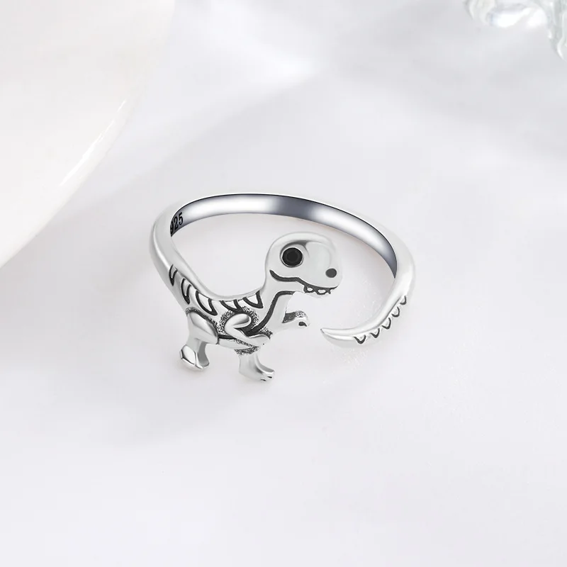 

New in Silver 925 Dinosaur Woman Open Rings Wedding Fashion Luxury Quality Jewelry Gift Female Wholesale Offers