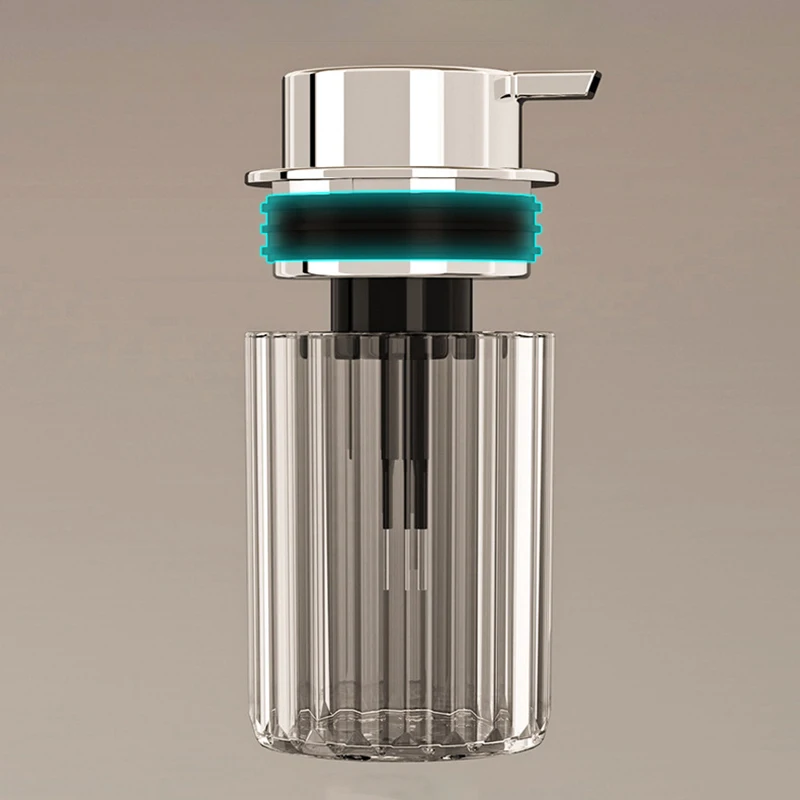 Fashion Stripes Soap Dispenser Light Luxury Plastic Bathroom Shampoo Bottle Press Foaming Bottle Liquid Shower Gel Container