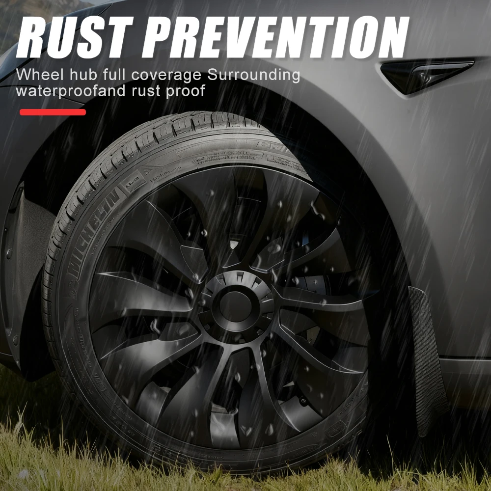 4 قطعة محور أداء السيارة استبدال غطاء عجلة Hubcap كامل حافة غطاء اكسسوارات ل تسلا نموذج 3 18 بوصة أغطية الاطارات 2020-2023