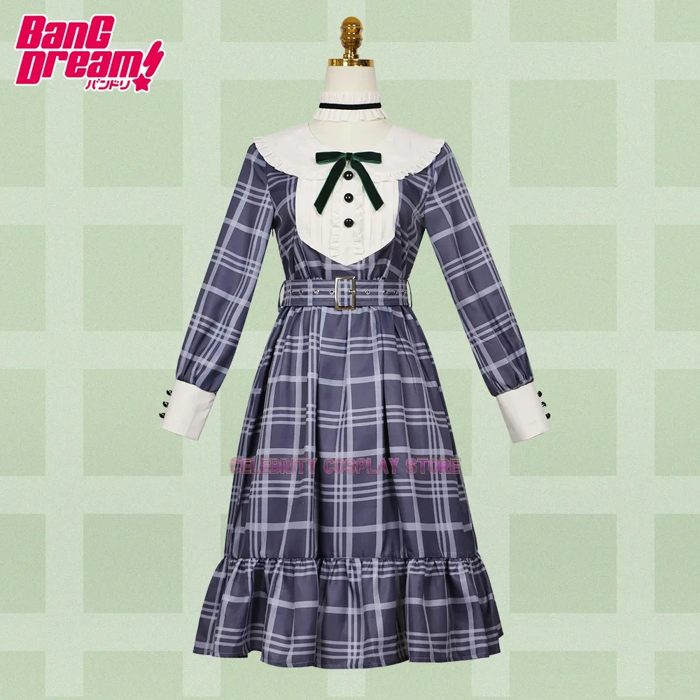 Anime BanG Dream! Wakaba Mutsumi Cosplay Mortis Costume Adult Casual Clothes Women Dress Hairpin Full Set Accessories Outfits