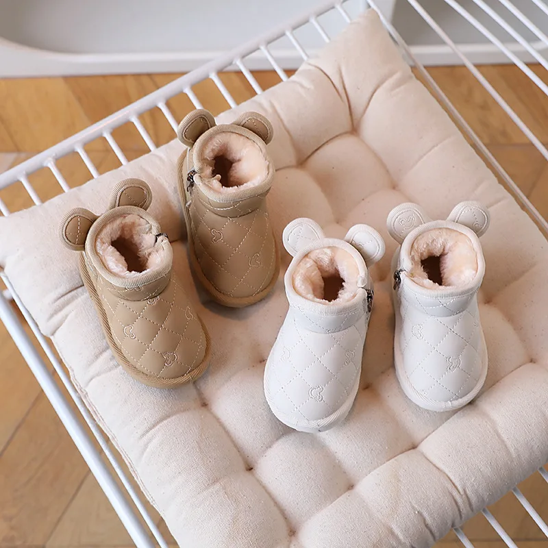 Bota de neve do bebê de pelúcia sapato de algodão grosso inverno novo quente sapato de caminhada do bebê à prova dwaterproof água menino gilr sapato crianças sapatos de inverno uggs chinelo