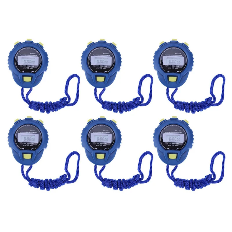 ABGR-6PCS Cronografo digitale LCD Cronometro elettronico Orologio contachilometri contatore sportivo