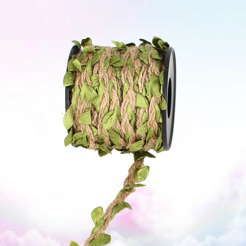 

10m Simulation Green Leaves Weaving Rope Wedding Party Home Decor DIY Craft Gift Wrapping Packaging Rope