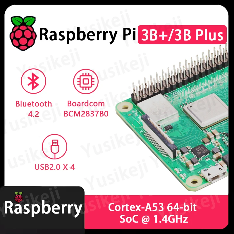 وحدة المعالجة المركزية الأصلية Raspberry Pi 3 Model B Plus 3B+ 3B Plus BCM2837B0 1.4 جيجا هرتز رباعية النواة ARM