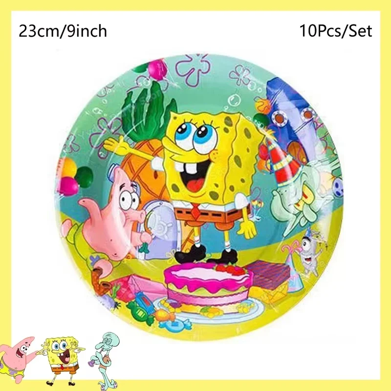 SpongeBob Schwammkopf Geburtstagsparty Dekorations-Set Tischgeschirr Becher Teller Tischdecke Luftballons Babyparty Kinderparty Geschenke – Detail 5