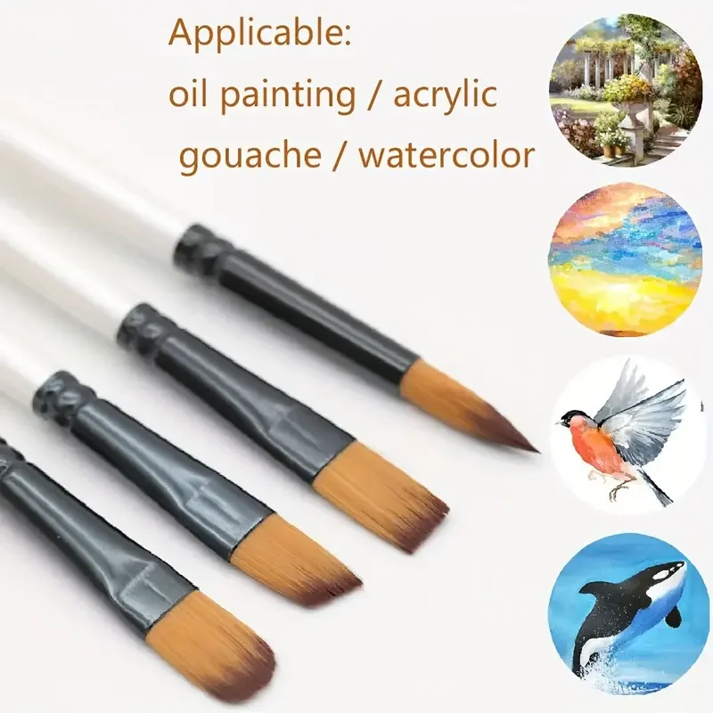 6pcs Artist Paint Brushes Set Artist Paintbrushes For Acrylic Oil Watercolor Acrylic Painting For Body Face Rock Canvas