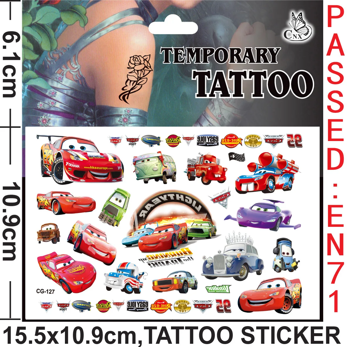 1Pcs Disney Cartoon Anime Autos Jungen Kind Temporäre Tattoo Body Art Tattoo Aufkleber Cosplay Partei Spielzeug Für Kinder Geschenke