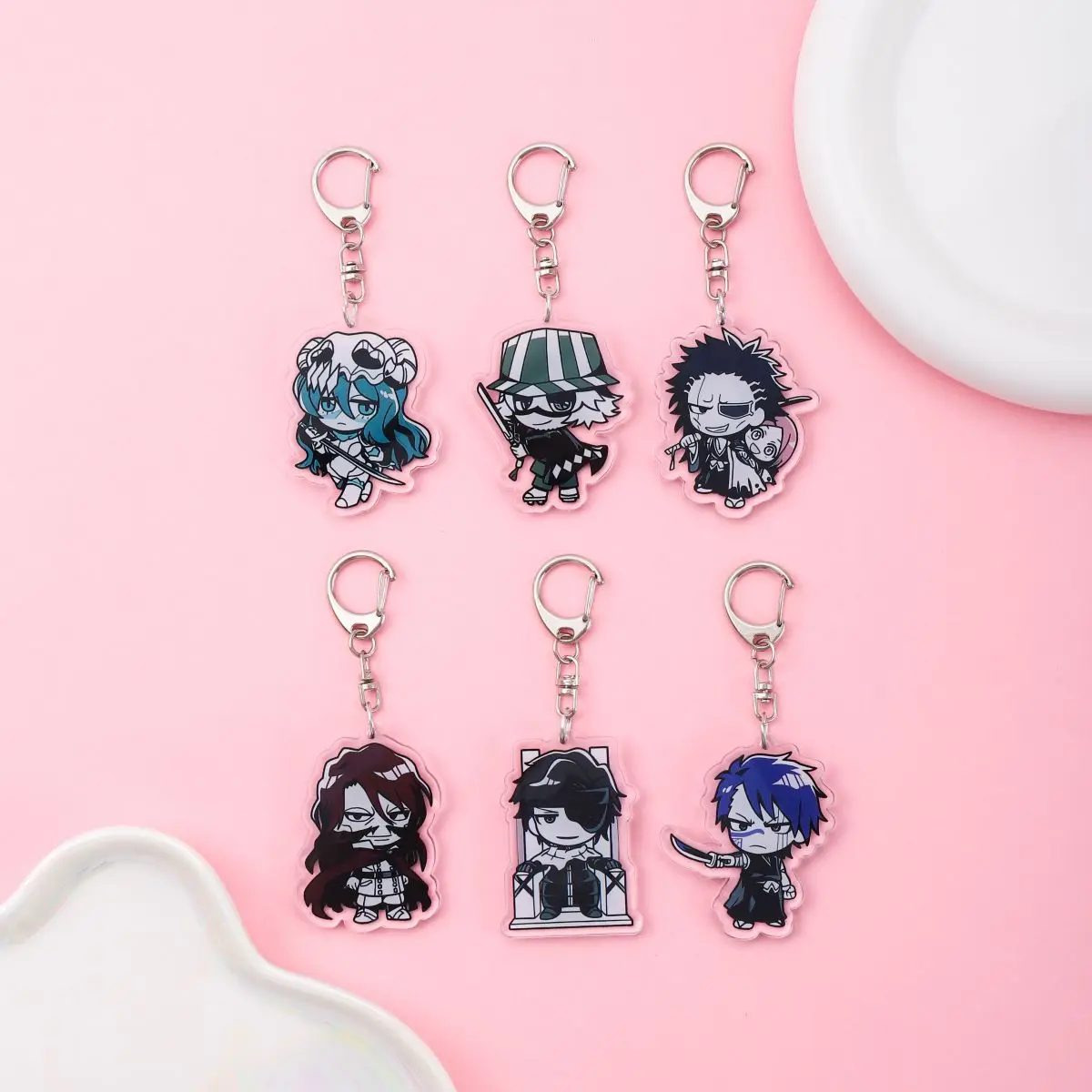 Anime BLEACH Acrylic keychain accessaries Cartoon funny Bag Pendant Gift cute bag charm Keyring Friends Fans Gifts