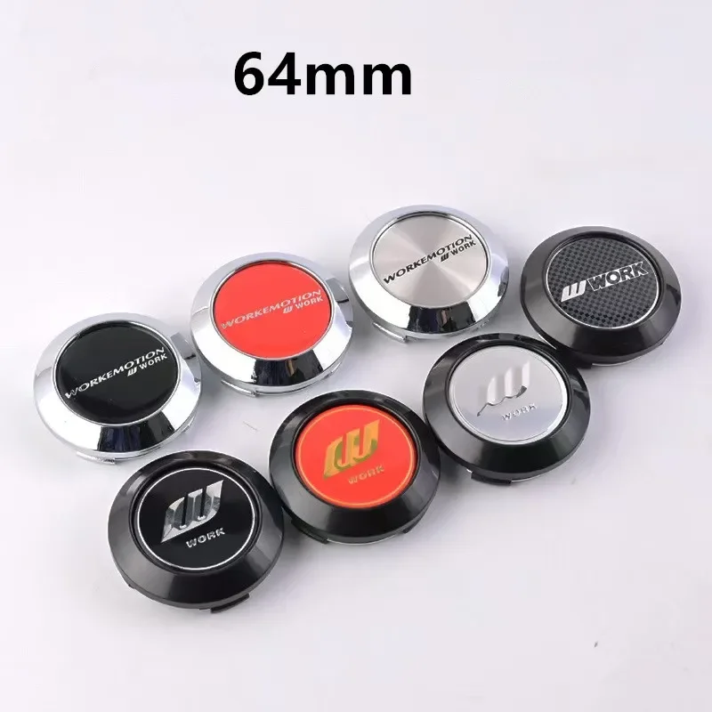 4PCS/Lot 64MM Car Wheel Center Cap Emblem Sticker For Work XT7 XC8 XD9 emotion Racing Wheel Cover Protector Hub Cap Sticker