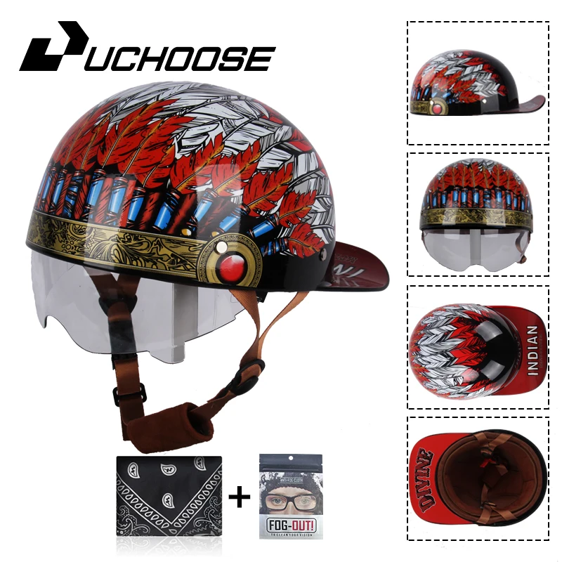 2024 Baseball Cap Helmet Motorcycle Vintage Retro Helmets Summer Open Face Scooter Cruiser Chopper Gangster DS Men Women Kid