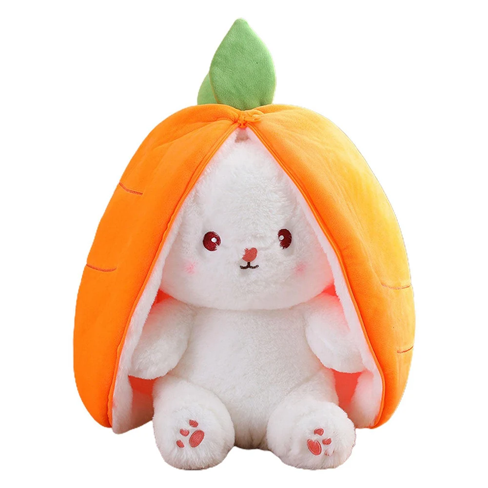 Cute Transform Strawberry Rabbit Doll Plush Toy Carrot Rabbit Small Fruit Doll Bunny