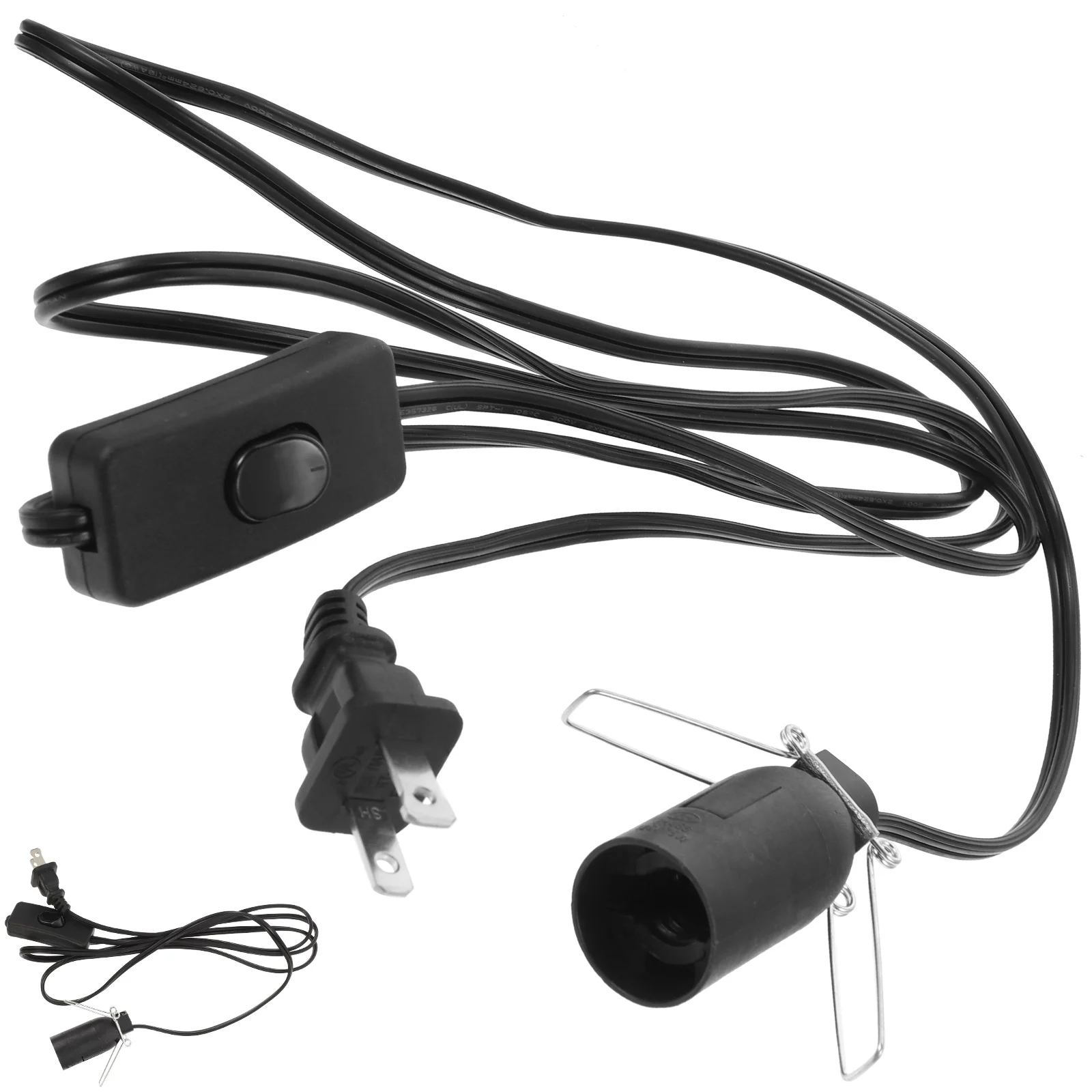 

2Pcs E12 Lamp Socket Cord Replacement Black Wire Light Socket Plug for Christmas Decor Craft Project Accessories