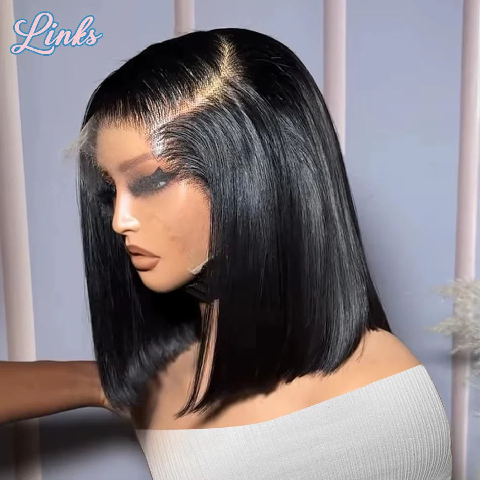 Links Bone Straight Short Bob Wig 250 Density 13x4 13x6 Lace Front Human Hair Wigs Pre Plucked 5X5 Closure Remy Hair Wig