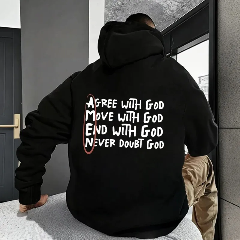 

2026Hot Sale Christian God Printed Hoodie for Men High Quality Hooded Long Sleeved Top All Season Daily Casual Fashion Pullover