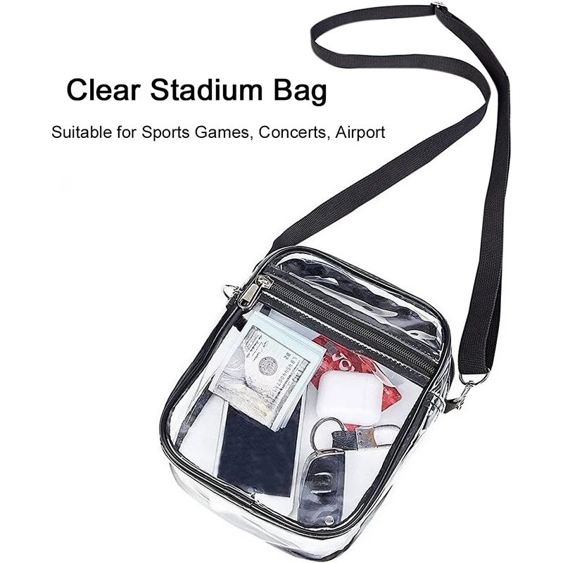 

PVC Transparent Bag Change Mobile Phone Bag Shoulder Crossbody Waterproof Storage Bag with Front Pocket Casual Handbag