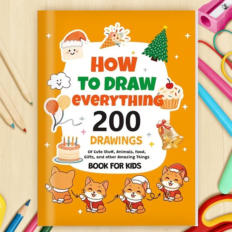 

Книжка-раскраска с милым котом, содержащая более 200 узоров, книга для рисования покровище: как нарисовать все для начинающих рисовать