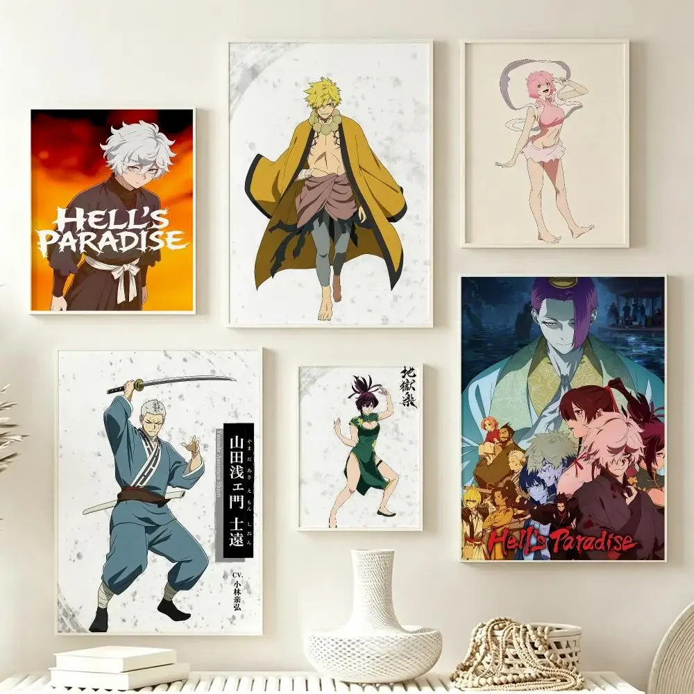 Anime Hell's Paradise Poster Poster Multiple Sizes  frameless Creamy Style Wall Art Home Decor For Living Room Bedroom Wall Deco