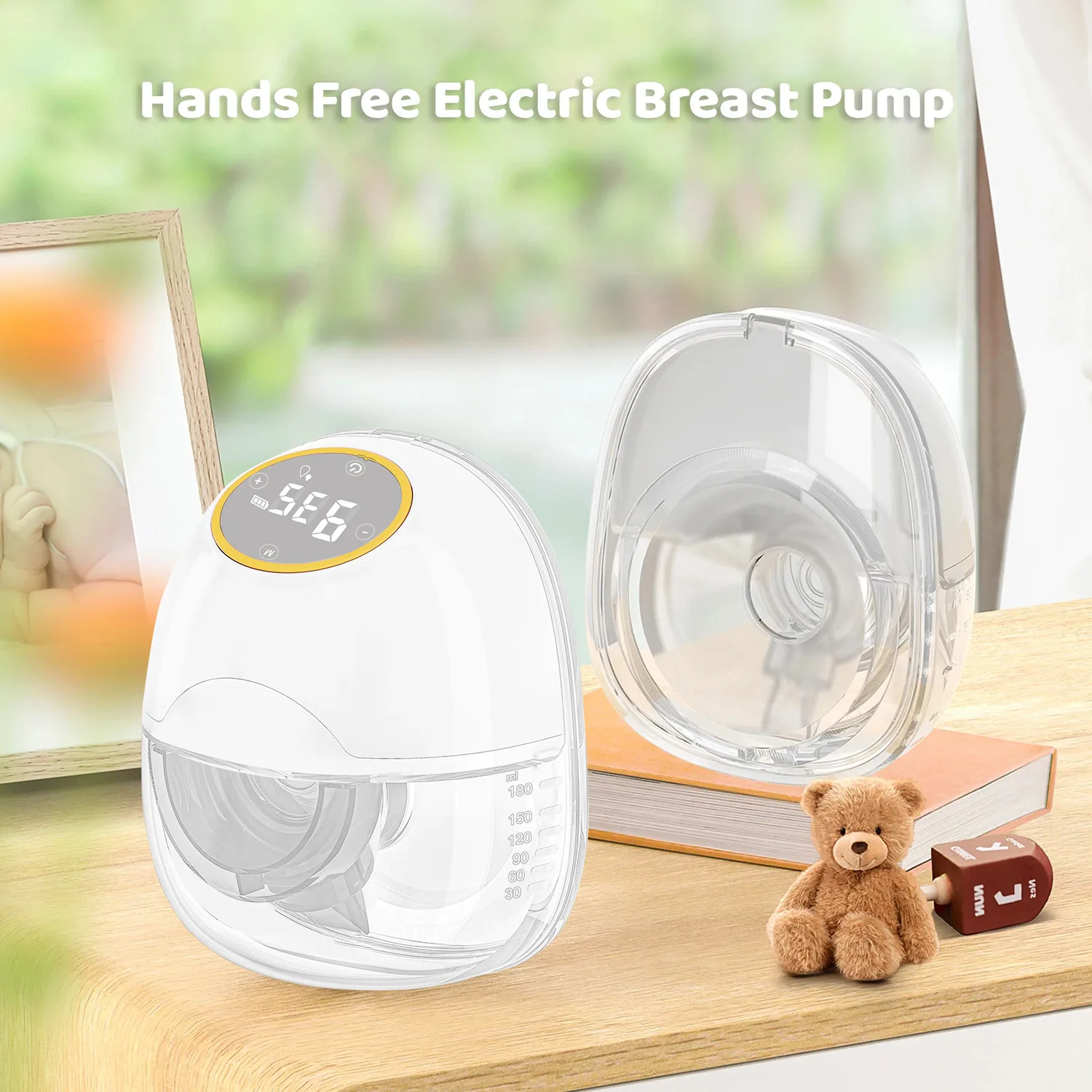 

Wearable Breast Pump Super Silent Hands Free Electric Breast Pump Comfort Milk Collector for Breastfeeding with 24mm Flange