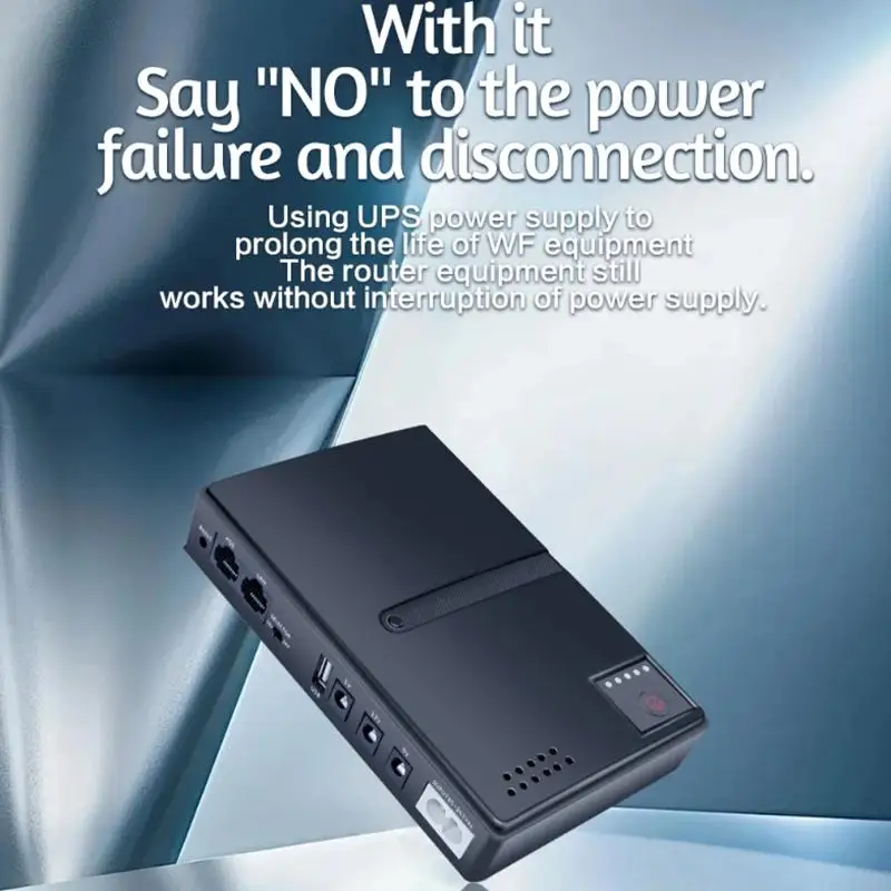 

Портативный ИБП большой емкости, источник бесперебойного питания, резервный источник питания постоянного тока для маршрутизатора, Wi-Fi, IP-камера, мобильного телефона 5 В/9 В/12 В