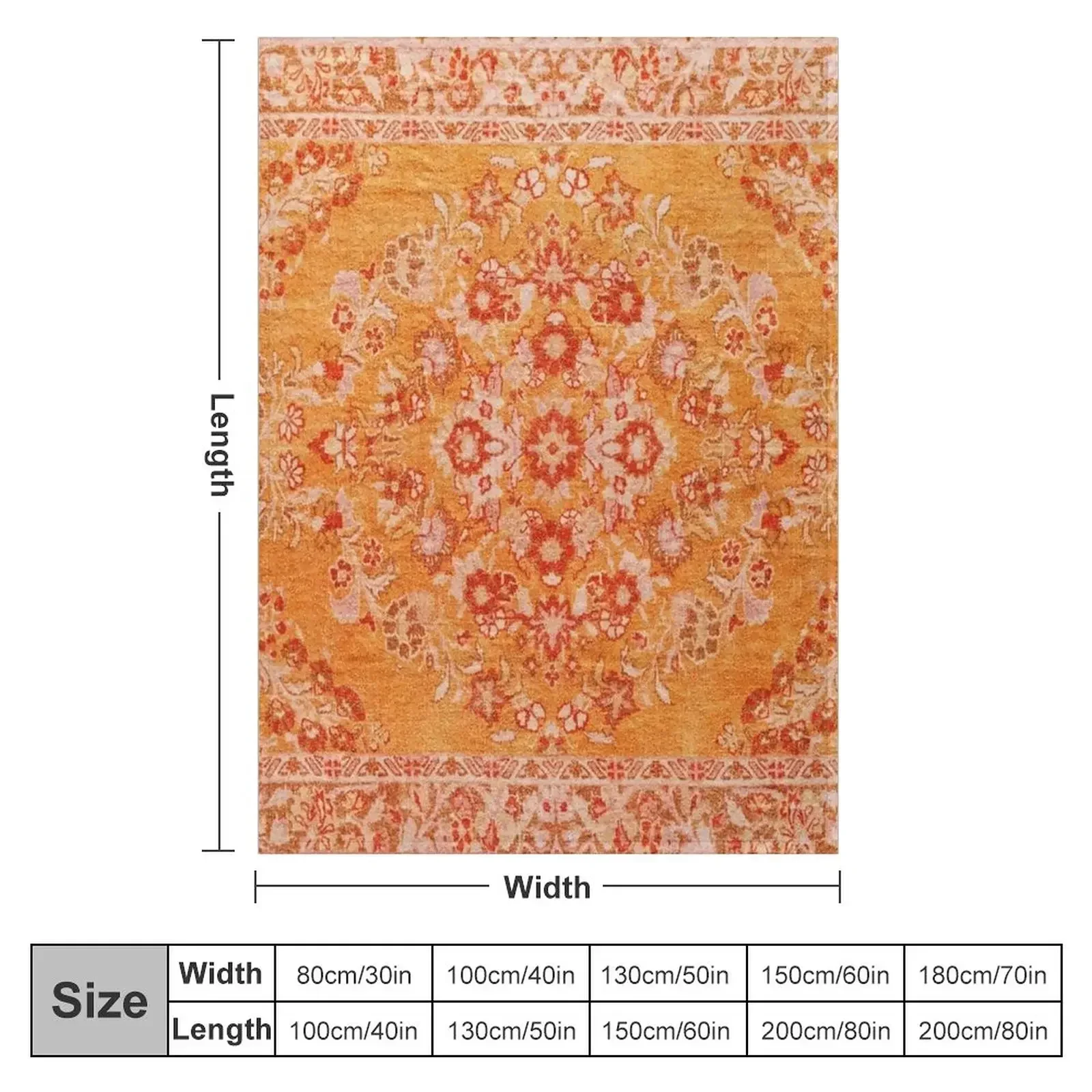 Orange Bohemian Berber Traditional Moroccan Style Design Throw Blanket Single Blankets For Sofas Blankets