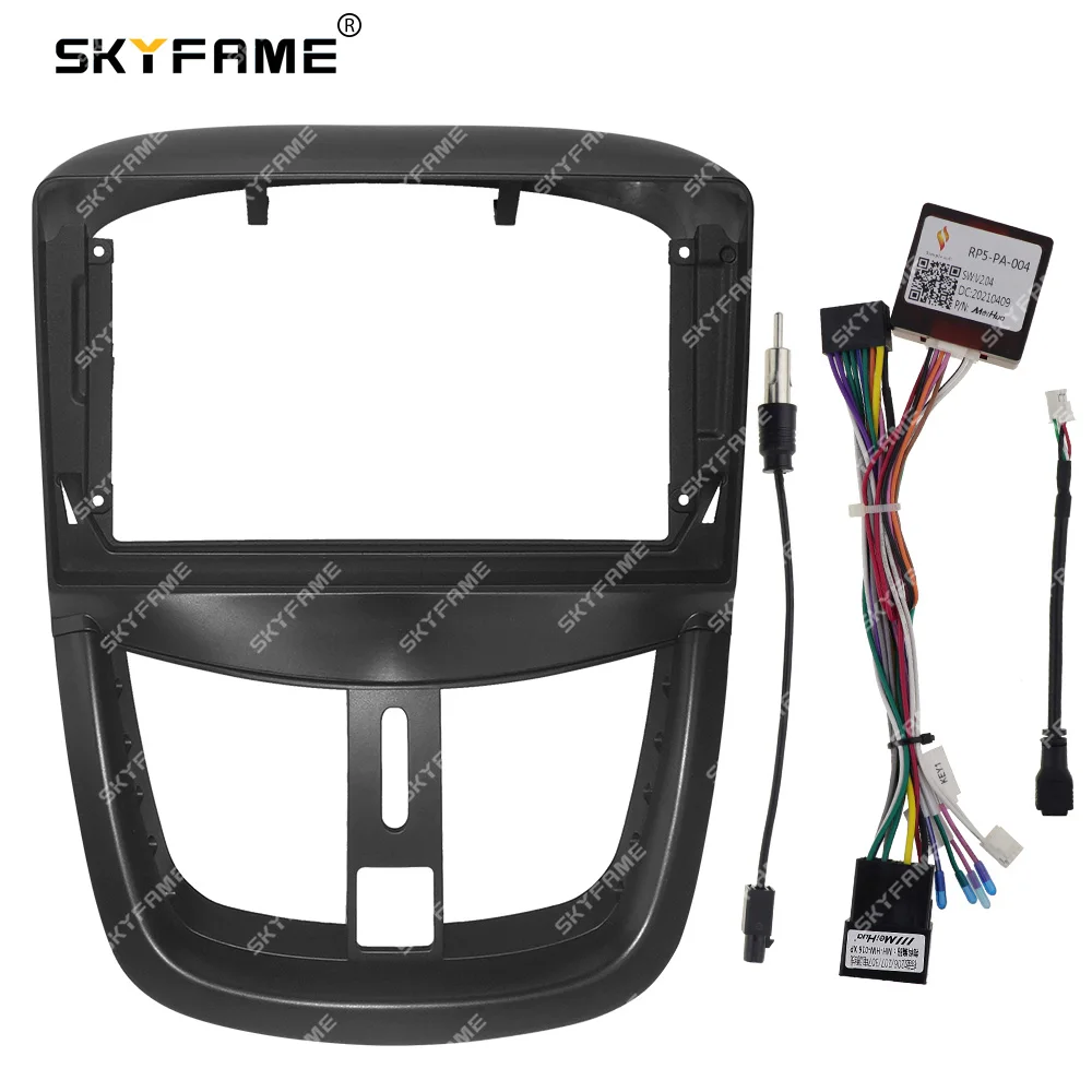 SKYFAME Car Frame Fascia Adapter Canbus Box Decoder Android Radio Dash Fitting Panel Kit For Peugeot 207 207CC