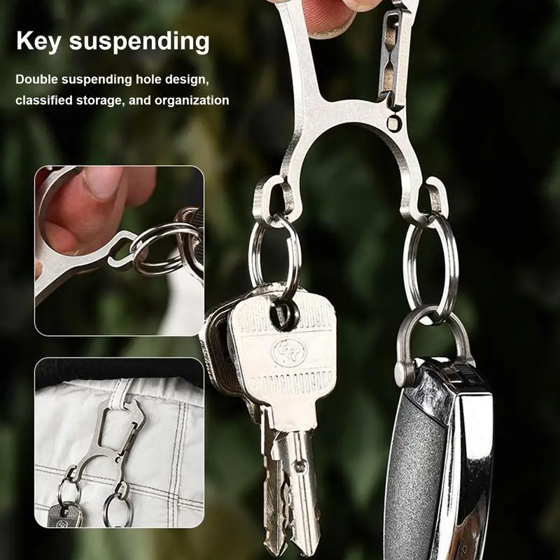 Titanium Multitools Keychain Compact Carabiner Clip Waist Buckle Keychain Accessories Car Keyring Outdoor Tool For Men