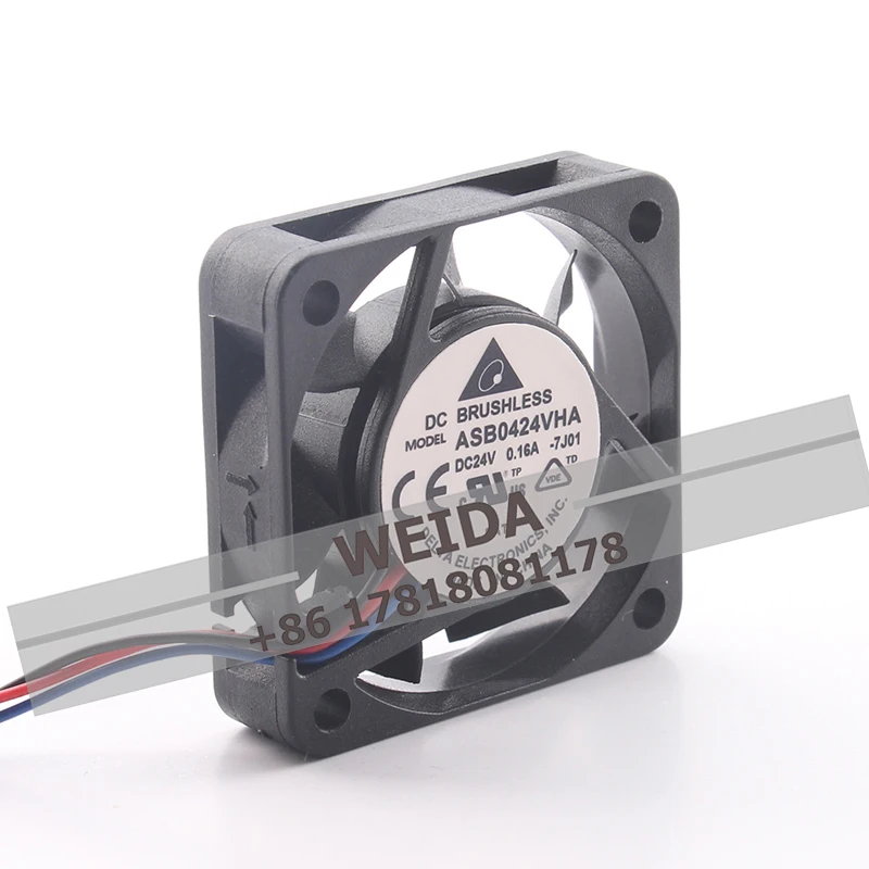 Delta 24V 0.16A 4010 Printer Inverter Double Ball Bearing Miniature ASB0424VHA-7J01 Cooling Fan