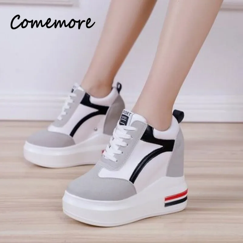 Comemore Casual Autumn Female Shoes Classic Fashion Woman Black White Sneaker Breathable Zapatos Mujer Woman Platform Sneakers