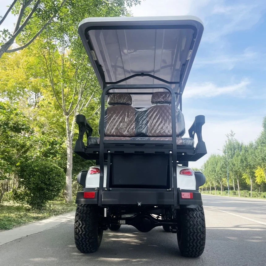 4 Wheel Golf Cart With 72V Lithium Battery Off Road Tires Aluminum Wheels Lockable Storage Box 4 Passenger Electric Golf Cart