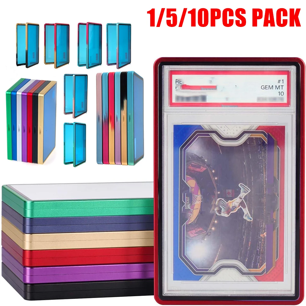 Metal Slab Case for PSA BGS CGC 35PT 130PT Graded Card, UV-Resistant Magnetic Lock Durable Frame-Stack, Ideal For PTCG Collector