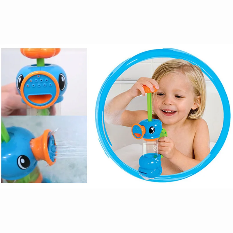 Kids Shower Bath Toys Cute Yellow Duck Waterwheel Toys Baby Faucet Bathing Water Spraying Tool Wheel Type Dabbling Toy