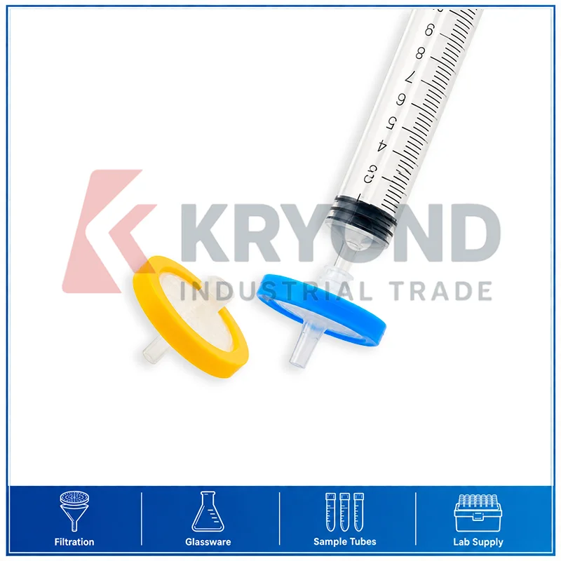 PES Syringe Filter 25mm 0.22 Micron 0.45 Micron Membrane 100pcs Pack Laboratory Filtration Device Research Use Sample Set