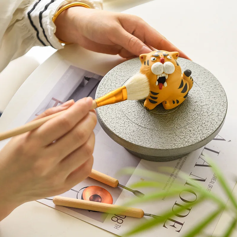 Lacquered Iron Double-Sided Rotating Turntable, Multifunctional Stand for Pottery, Sculpture, Figure Model, Cake & Bonsai