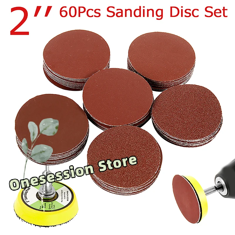 مجموعة أقراص الصنفرة 60/100 قطعة 1/2 بوصة - 100-2000 حصى مع لوحة دعم بخطاف وحلقة للتدريبات والأدوات الدوارة #1