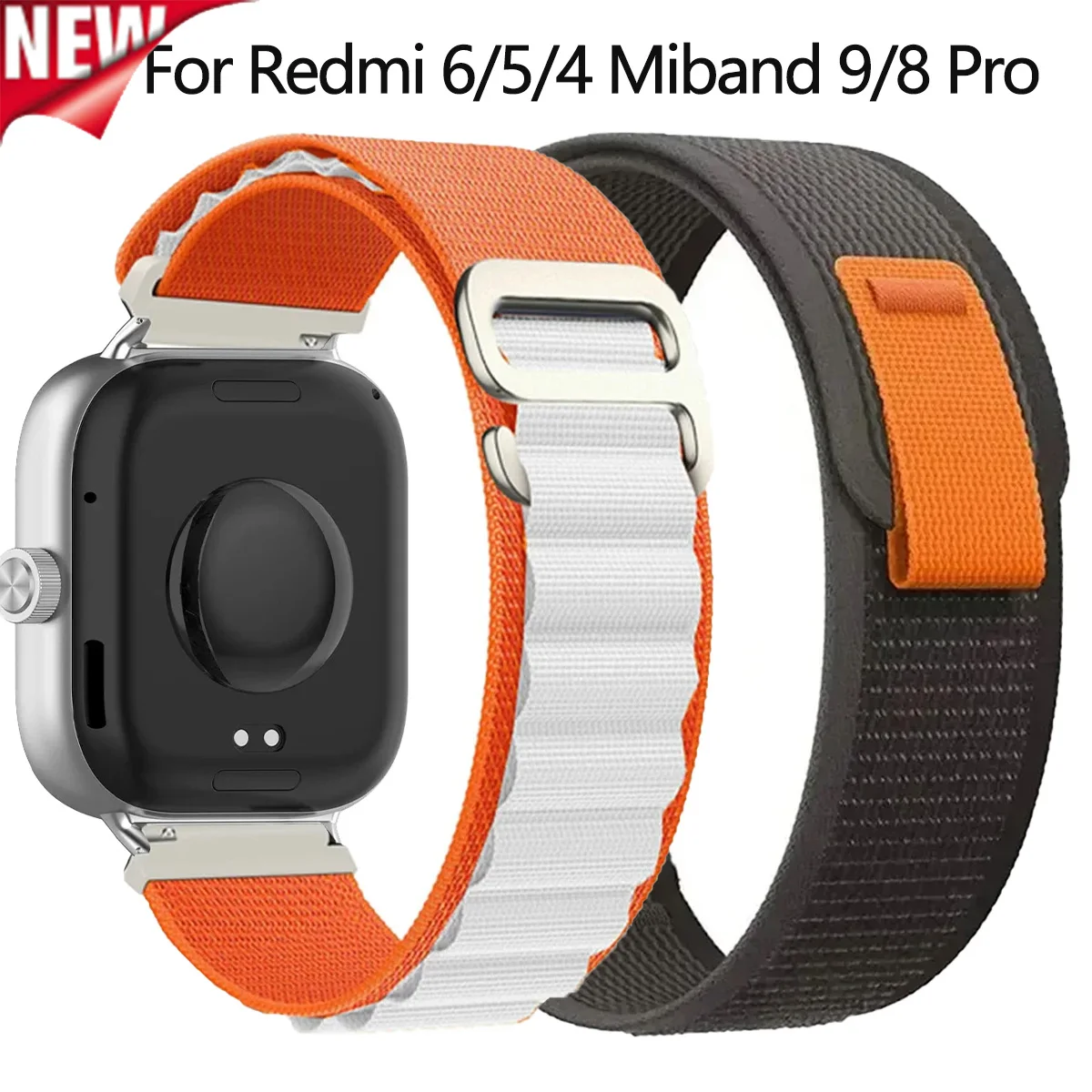 2026 Trail Nylon-Schlaufenarmband für Redmi Watch 6 5 4, Elastisches Uhrenarmband für MiBand 8/9/10Pro, Sport-Armband Zubehör