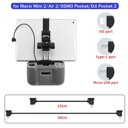 Datakabel voor DJI Flip/Mavic 3/Air 3/2S/Mini 2/MINI 3 PRO/MINI 4K/4 PRO Drone Control IOS Type-C Micro-USB Adapter Draad